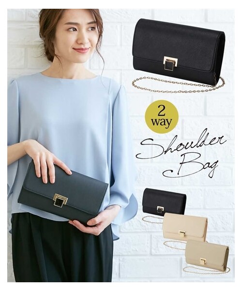 nissen（ニッセン）の「カラー金具付２ＷＡＹショルダーバッグ（バッグ・メンズ・ブラック/ベージュ/グレージュ・Y）」の4枚目の写真