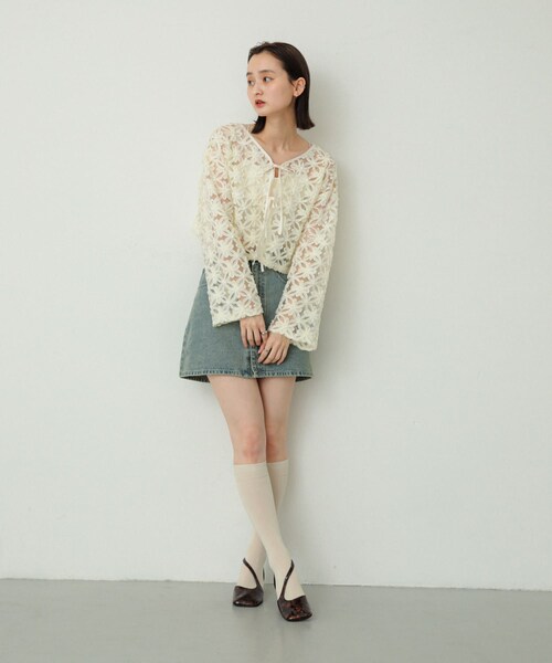 SENSE OF PLACE by URBAN RESEARCH(センスオブプレイスバイアーバンリサーチ)の「ハイソックス(その他・レディース・IVORY/GRAY・One)」の6枚目の写真
