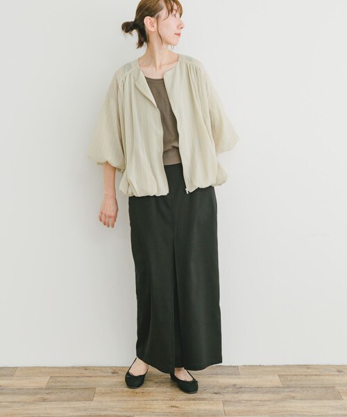 ITEMS URBANRESEARCH（アイテムズ アーバンリサーチ）の「バルーンスリーブブルゾン（ブルゾン・レディース・Y.BEG/BLU・FREE）」の9枚目の写真