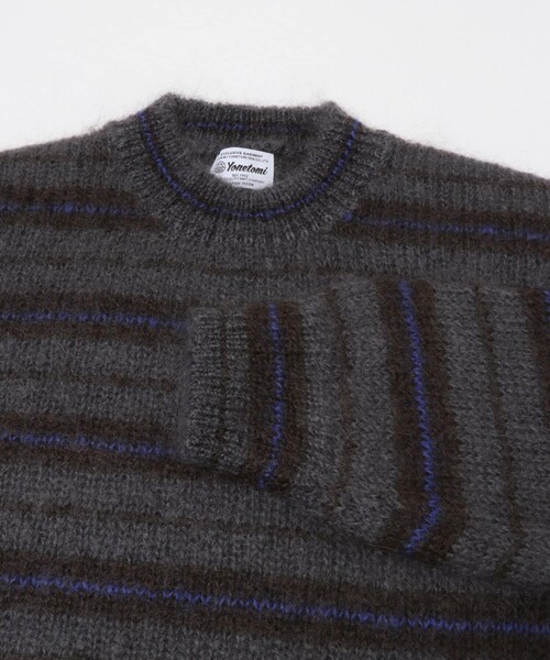 THE GOODLAND MARKET（ザグッドランドマーケット）の「米富繊維　MOHAIR WOOL BORDER P/O（ニット/セーター・レディース・IVORY/GRAY/GREEN・1/3）」の10枚目の写真