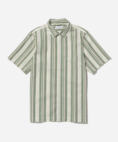 Saturdays NYC（サタデーズ ニューヨークシティ ）の「Bruce Stripe SS Shirt（シャツ/ブラウス・メンズ・ホワイト/レッド/ネイビー・M/L/XL/XS/S）」の2枚目の写真