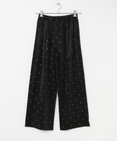 URBAN RESEARCH DOORS(アーバンリサーチドアーズ)の「刺繍ベロアイージーパンツ(その他パンツ・レディース・BLACK/CHARCOAL・Free)」の3枚目の写真