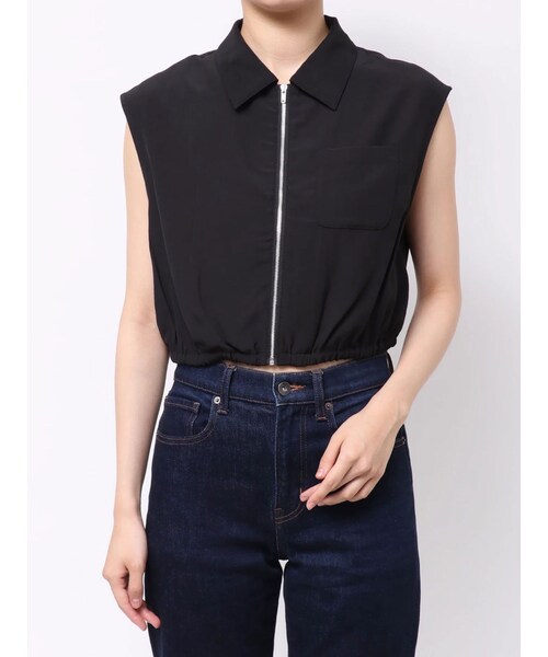 MURUA（ムルーア）の「ブラッシュライクショートシャツ【セットアップ着用可】（シャツ/ブラウス・レディース・ブラック・F）」の2枚目の写真