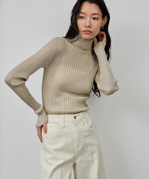 ROPE'（ロペ）の「ラメタートルリブプルオーバー/イージーケア（ニット/セーター・レディース・ブラック/ブラウン/ベージュ系・F）」の11枚目の写真