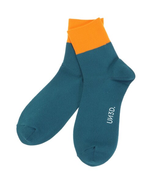 UN3D.(アンスリード)の「BI COLOR SOCKS(ソックス/靴下・レディース・ターコイズ/ミックス/ブラック/ボルドー・F)」の6枚目の写真