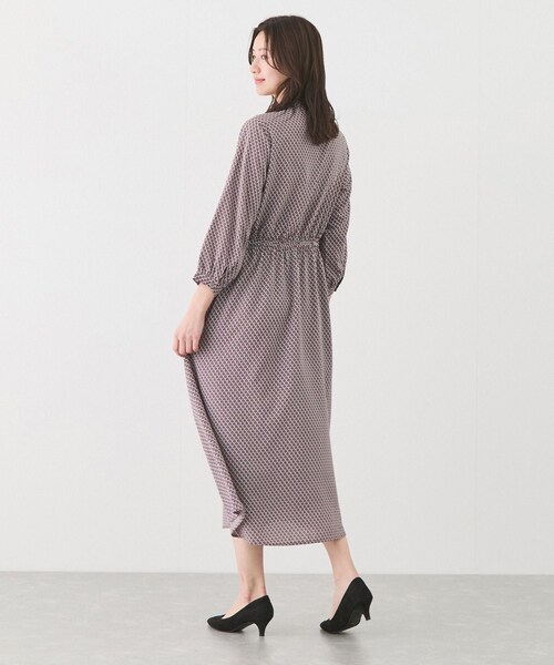 Jayro（ジャイロ）の「前開き幾何学柄ワンピース（ワンピース・レディース・ブラック/オフホワイト/レンガ系・M）」の8枚目の写真