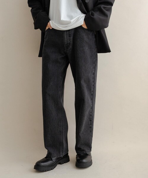 SENSE OF PLACE by URBAN RESEARCH（センスオブプレイスバイアーバンリサーチ）の「ストレートデニムパンツ（デニムパンツ・メンズ・BLACK/BROWN/L.INDIGO・S/M/L）」の6枚目の写真