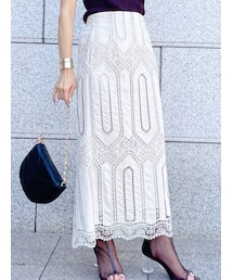 MERCURYDUO | フェイクスエードクロシェタイトスカート(スカート)