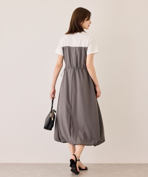 Jayro（ジャイロ）の「半袖ドッキングバルーンワンピース（ワンピース・レディース・ブラック/チャコール/カーキ・M）」の13枚目の写真