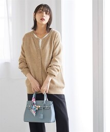 nissen | 大きいサイズ静電気防止洗濯機で洗える丸首ゆるシルエットカーディガン(カーディガン/ボレロ)