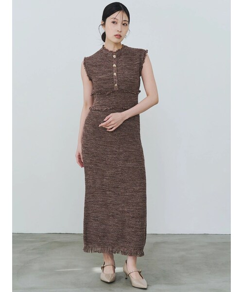 TONAL(トーナル)の「サマーツイードリブニットワンピース(ワンピース・レディース・グレー/ピンク/ブラウン・M/S)」の22枚目の写真