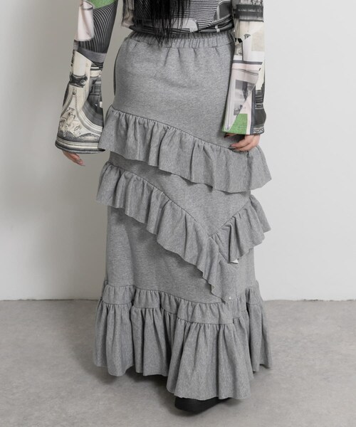 THE GOODLAND MARKET（ザグッドランドマーケット）の「old honey　48°C skirt（スカート・レディース・02gray/01yellow・FREE）」の5枚目の写真