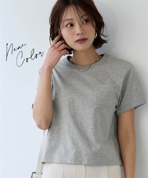 nissen | 綿１００％汗染みしにくいクロップド丈Ｔシャツ＜大きいサイズ有＞(Tシャツ/カットソー)