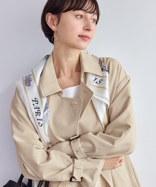 ROPE' PICNIC(ロペピクニック)の「ミドル丈トレンチコート/撥水・花粉ガード(トレンチコート・レディース・ベージュ/カーキ/ネイビー・F)」の8枚目の写真