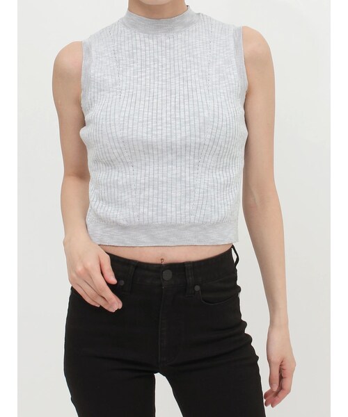 MURUA（ムルーア）の「ベーシックニットタンク（タンクトップ・レディース・ホワイト/ブラック/ピンク/アイスブルー・F）」の3枚目の写真