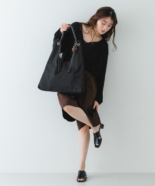 RODE SKO（ロデスコ）の「コードハンドルバッグ（トートバッグ・レディース・BLKxBLK/BEGxBRN/GRYxTAUPE・One）」の10枚目の写真