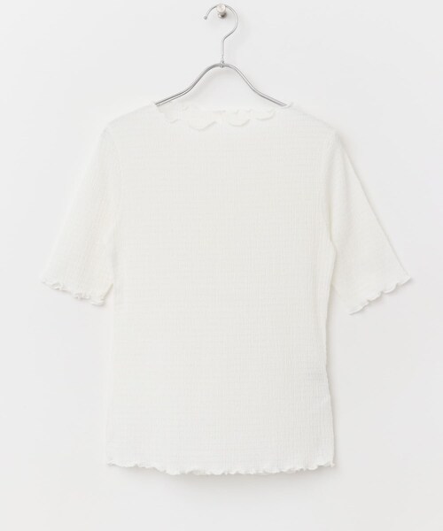 URBAN RESEARCH ROSSO（アーバンリサーチロッソ）の「シアー楊柳ボートネックプルオーバー（Tシャツ/カットソー・レディース・WHITE/GREEN/NAVY・FREE）」の6枚目の写真