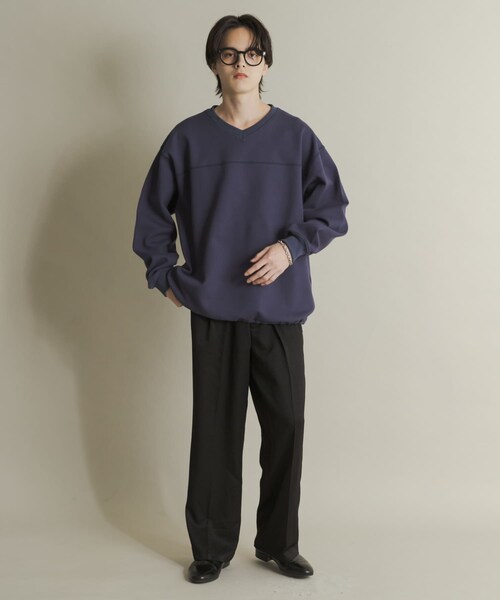 SENSE OF PLACE by URBAN RESEARCH(センスオブプレイスバイアーバンリサーチ)の「カノコVネックスウェット(スウェット・メンズ・BLACK/NAVY/BORDEAUX・M/L)」の19枚目の写真