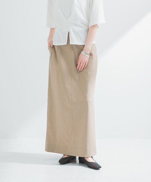 URBAN RESEARCH（アーバンリサーチ）の「『2サイズ展開』リネン混ロングスカート（スカート・レディース・BLACK/SAND BEIGE・36/38）」の20枚目の写真
