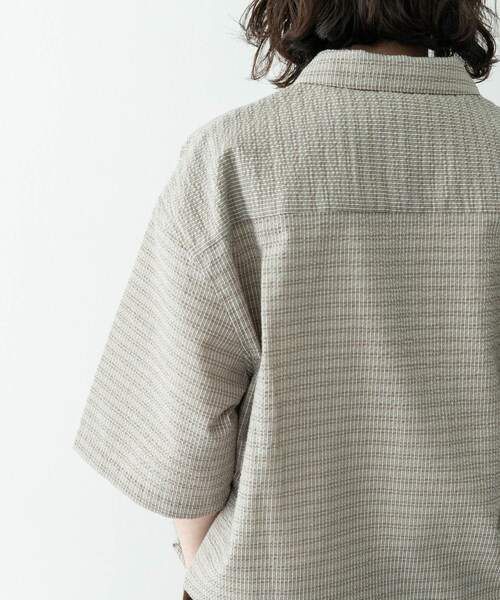 URBAN RESEARCH Sonny Label(アーバンリサーチサニーレーベル)の「シアサッカーハーフジッププルオーバー(シャツ/ブラウス・メンズ・ベージュ/ブルー・M/L)」の9枚目の写真