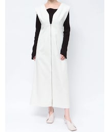 LAGUNAMOON | カーブラインフロントZIPジャンパースカート(ジャンパースカート)