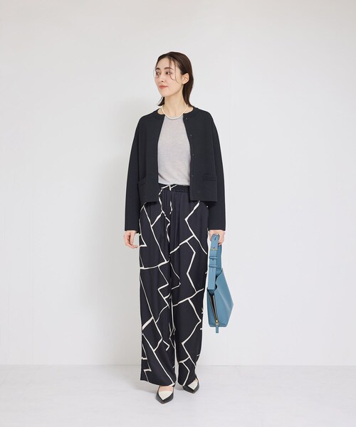 ROPE'（ロペ）の「ニットジャケット/イージーケア（ノーカラージャケット・レディース・オフホワイト/ネイビー・36/38）」の15枚目の写真