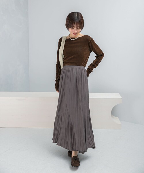 URBAN RESEARCH ROSSO（アーバンリサーチロッソ）の「ワッシャープリーツスカート（スカート・レディース・CREAM/SAX/MOCHA・36/38）」の14枚目の写真