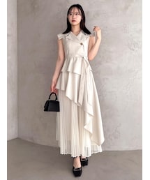 dazzlin | 【新色ブラウン登場/再々生産】アシメプリーツトレンチワンピース(ワンピース)