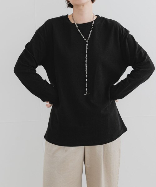 URBAN RESEARCH ROSSO（アーバンリサーチロッソ）の「F by ROSSO　ソフトウォームオーバーロンTEE（Tシャツ/カットソー・レディース・OFF WHITE/BLACK/G/MOCHA・Free）」の14枚目の写真