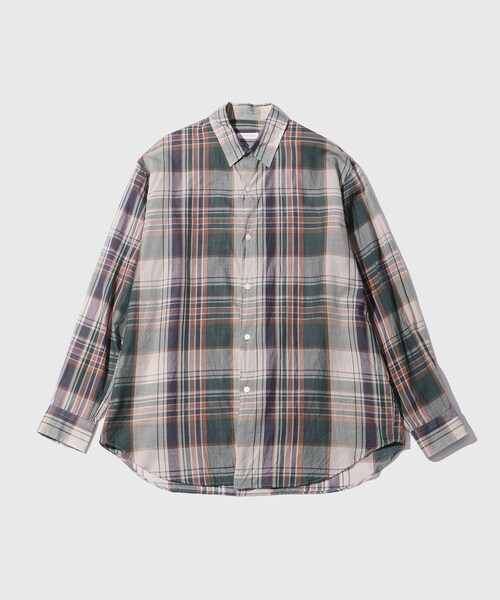 ADAM ET ROPE'(アダムエロペ)の「【KAPTAIN SUNSHINE/キャプテンサンシャイン】Gauze Plaid Plain Shirt(シャツ/ブラウス・メンズ・ホワイト系/グリーン系・2/3/4)」の5枚目の写真