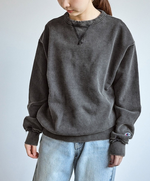 ROPE' PICNIC（ロペピクニック）の「【Champion/チャンピオン】ピグメント裏毛クルーネックスウェット（スウェット・レディース・ブラック/サックス/ワイン/オレンジ・F）」の10枚目の写真