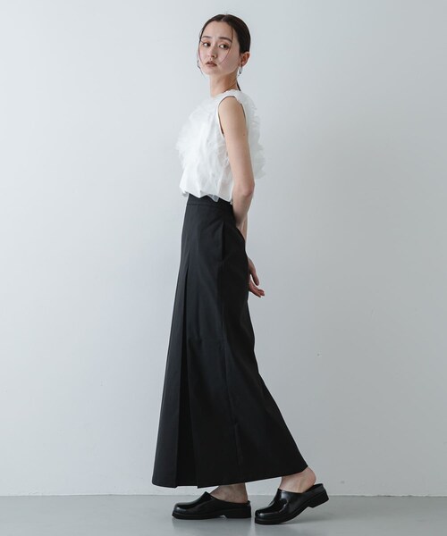 SENSE OF PLACE by URBAN RESEARCH(センスオブプレイスバイアーバンリサーチ)の「ボックスプリーツスカート(スカート・レディース・IVORY/BLACK/BEIGE・S/M)」の17枚目の写真