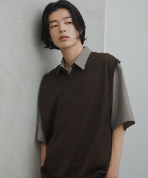 URBAN RESEARCH DOORS(アーバンリサーチドアーズ)の「Ramie High Gauge KnitVest(ベスト・メンズ・BROWN/CHARCOAL・M/L)」の21枚目の写真