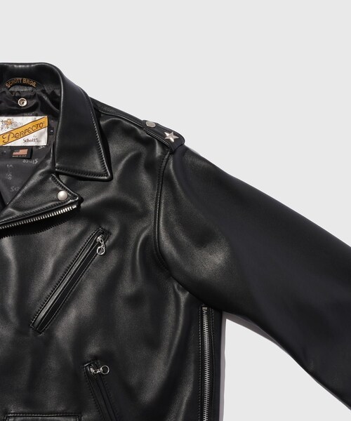 ADAM ET ROPE'(アダムエロペ)の「《別注》【Schott×MARKAWARE/ショット×マーカウェア】EX ONESTAR MW(ライダースジャケット・メンズ・ブラック・1/2/3)」の14枚目の写真