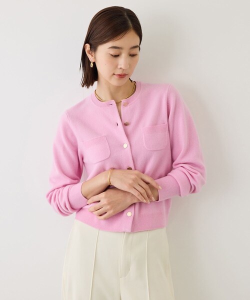 ROPE'(ロペ)の「【一部WEB限定カラー】カシミヤブレンドポケットカーディガン/イージーケア【J'aDoRe・一部店舗限定サイズ】(ニット/セーター・レディース・グレー/ダークブラウン/ベージュ系/ネイビー/ピンク/ワイン・36/38)」の21枚目の写真