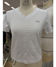 SMILE LAND | 【maryさんコラボ】裾チェーンVネックロゴTシャツ＜大きいサイズ有＞(Tシャツ/カットソー)
