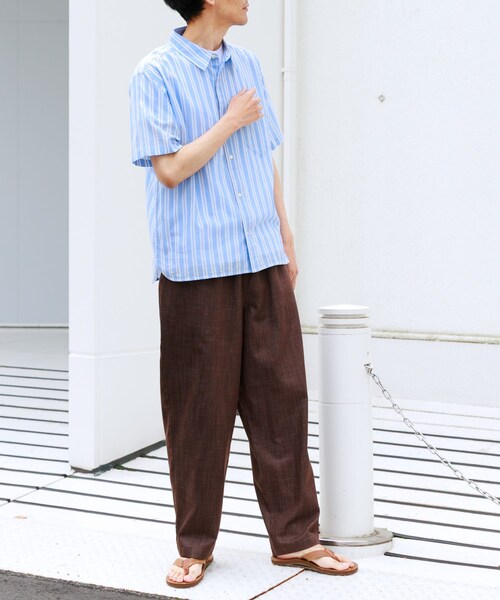 URBAN RESEARCH Sonny Label（アーバンリサーチサニーレーベル）の「インドコットンストライプシャツ（シャツ/ブラウス・メンズ・オフ/ブルー・M/L）」の20枚目の写真
