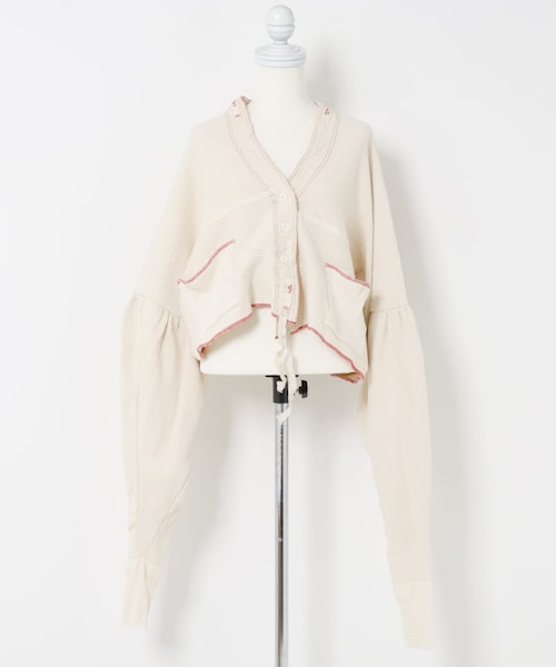 THE GOODLAND MARKET（ザグッドランドマーケット）の「77circa　make gather sleeve rib cardigan（カーディガン/ボレロ・レディース・off1/off2/off3・one）」の2枚目の写真