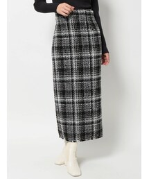 MERCURYDUO | ヘムフリンジツイードタイトスカート(スカート)