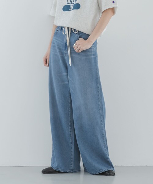 URBAN RESEARCH Sonny Label（アーバンリサーチサニーレーベル）の「リヨセルコットンドロストワイドデニム（デニムパンツ・レディース・インディゴ/ライトインディゴ・34/36/38）」の6枚目の写真