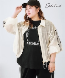 nissen | ＜大きいサイズ＞ サイドラインメッシュブルゾン(ジャケット/アウター)