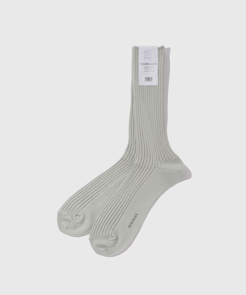 ADAM ET ROPE'（アダムエロペ）の「【AURALEE/オーラリー】GIZA HIGH GAUGE SOCKS（ソックス/靴下・メンズ・ブラック/ホワイト/グリーン・F）」の14枚目の写真