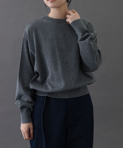 URBAN RESEARCH DOORS(アーバンリサーチドアーズ)の「FORK&SPOON ボーダークルーネックニット(ニット/セーター・レディース・IVOxNVY/GRYxNVY/BRNxBLU・1)」の12枚目の写真