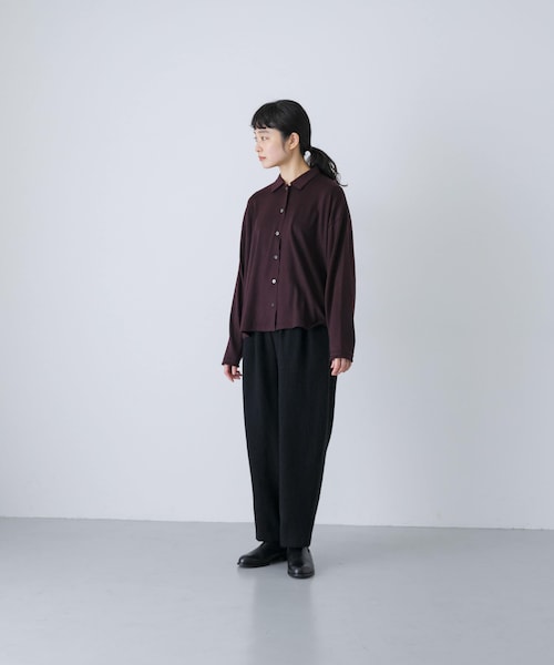 かぐれ（カグレ）の「ウォッシャブルウールカットシャツ（シャツ/ブラウス・レディース・AMBER/BROWN/INK BLACK・Free）」の20枚目の写真