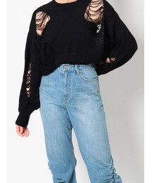 EVRIS | ダメージデザインニットトップス(ニット/セーター)