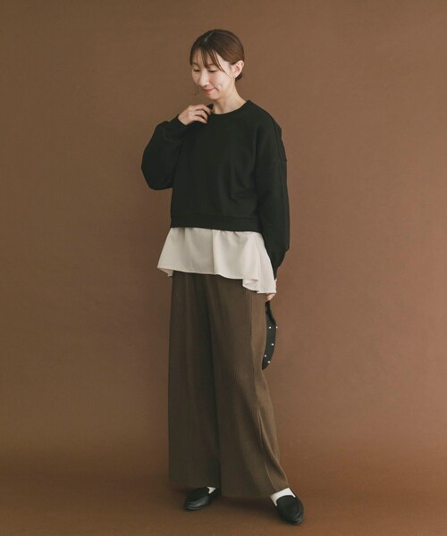 ITEMS URBANRESEARCH（アイテムズ アーバンリサーチ）の「『UR TECH』ハイヒートコットンクルーネックスウェット（スウェット・レディース・GRY/BRD/BLK・Free）」の7枚目の写真