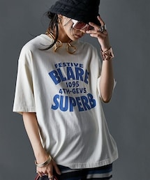 nissen | ピグメント染綿100％ロゴプリントTシャツ＜大きいサイズ有＞GEVS.(Tシャツ/カットソー)