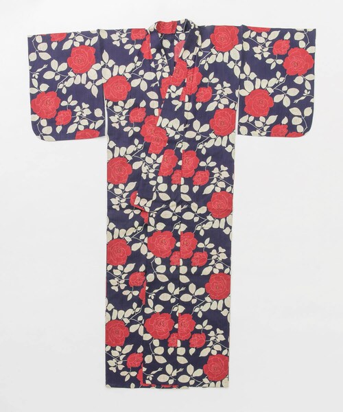 綿麻ゆかた 薔薇