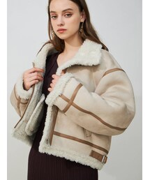 MERCURYDUO | フェイクムートンボンバージャケット(ムートンコート)