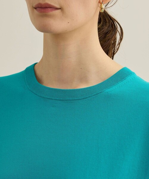 ROPE'(ロペ)の「【洗える】オーガニックコットンハイゲージフレンチスリーブニット(ニット/セーター・レディース・ホワイト/ネイビー/ターコイズ・F)」の18枚目の写真